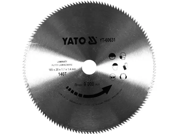 Пильний диск по ламінату Yato 185х20х140Т