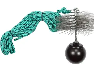 Гиря 1.3кг и щетка 150мм для чистки дымохода