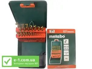 Набор сверл по металлу HSS-TiN Metabo 19шт