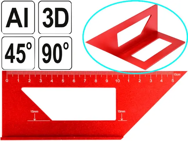 Угольник столярный японский RED 3D 170 мм