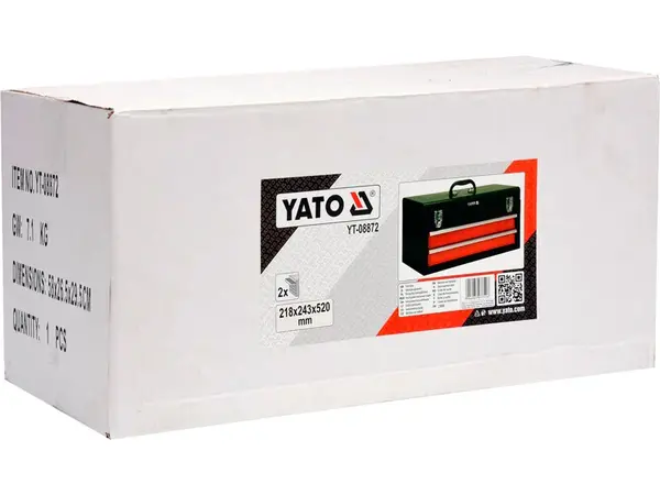 Металлический ящик для инструментов два отсека Yato YT-08872
