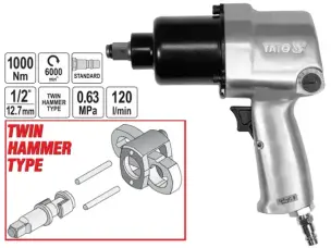 Пневмогайковерт ударний Yato 1/2″ 1000Нм