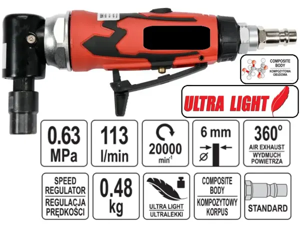 Гравер пневматичний кутовий Ultra Light
