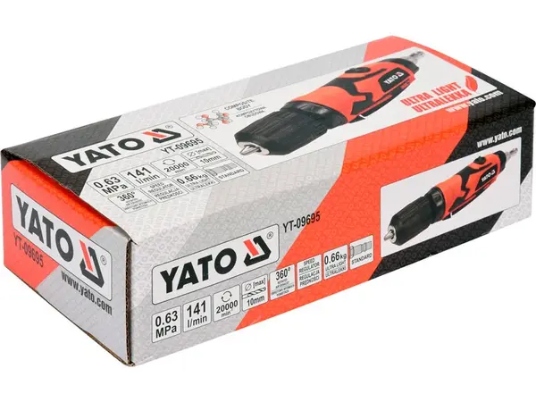Пневмодрель прямая с самозажимным патроном Yato YT-09695