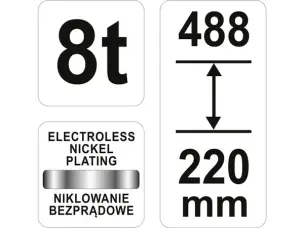 Гідравлічний домкрат 220-488мм Yato 8т