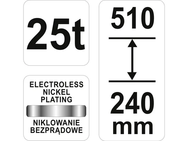 Гідравлічний домкрат 240-510мм Yato 25т