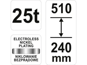 Гідравлічний домкрат 240-510мм Yato 25т