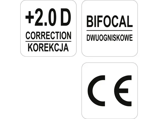 Очки защитные с диоптриями +2.0 открытого типа