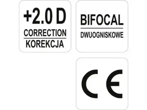 Очки защитные с диоптриями +2.0 открытого типа