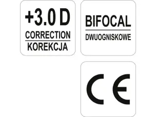 Очки защитные с диоптриями +3.0 открытого типа