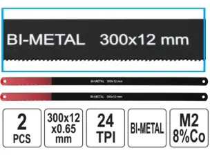 Кобальтовое полотно YATO по металлу 300 мм Bi-Metal (набор 2 шт)