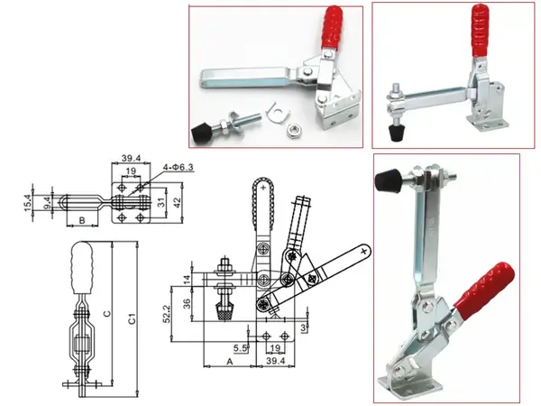 Прижим столярный вертикальный WorkMan GH-101-E 180кг