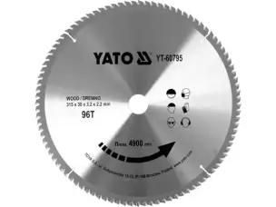 Пильный диск по дереву 315x30x96 зубьев Yato