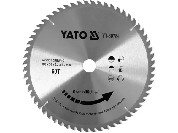 Диск пильний по дереву 305x30x60 зубів Yato