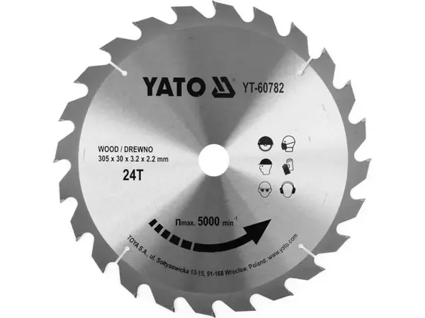Диск пильний по дереву 305x30x24 зуба Yato
