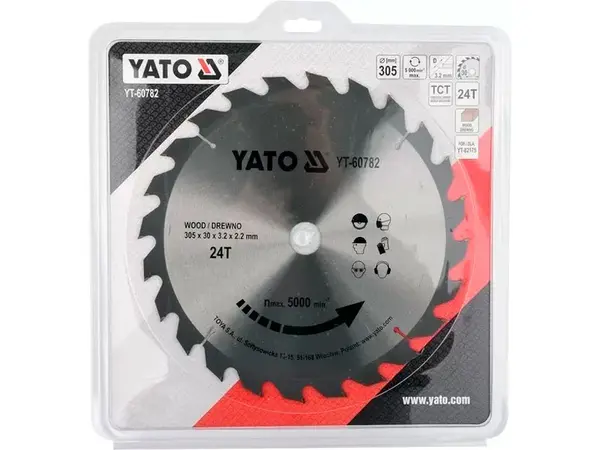 Диск пильний по дереву 305x30x24 зуба Yato