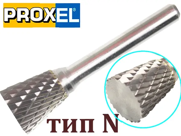 Конусная перевернутая твердосплавная борфреза тип N 16x16x6