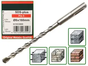 Бур для перфоратора SDS+ по бетону Metabo Pro4 8х160мм