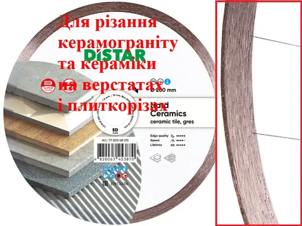 Алмазный диск для станков 200мм ДиСтар Hard Ceramics