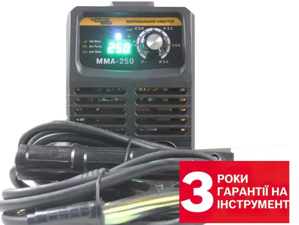 Легкий зварювальний інвертор Kaiser MMA-250 для електрода 3 і 4 мм (4 кг)