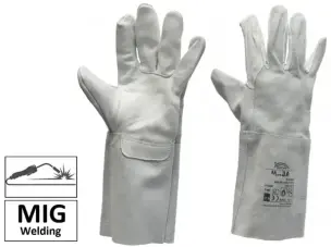 Краги для MIG/MAG сварки из кожи и спилка, 10'' без подкладки
