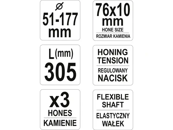 Хон для розточення циліндрів 51-177мм Yato YT-05812