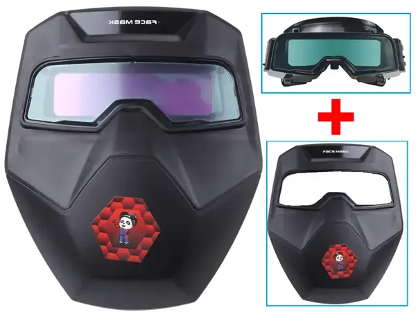 Сварочные очки-маска хамелеон с защитным щитком DIN 5-13