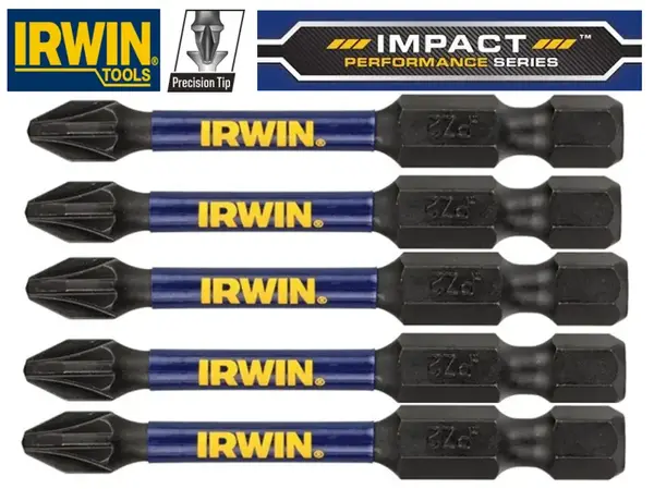 Биты ударные  PZ2х57мм 5шт Irwin IMPACT PRO