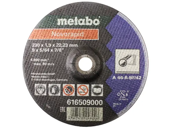 Круг відрізний 230х1, 9мм по металу і нержавійці Metabo Novorapid