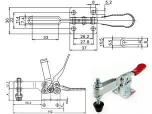Горизонтальний столярний притиск WorkMan GH-201-B 90кг
