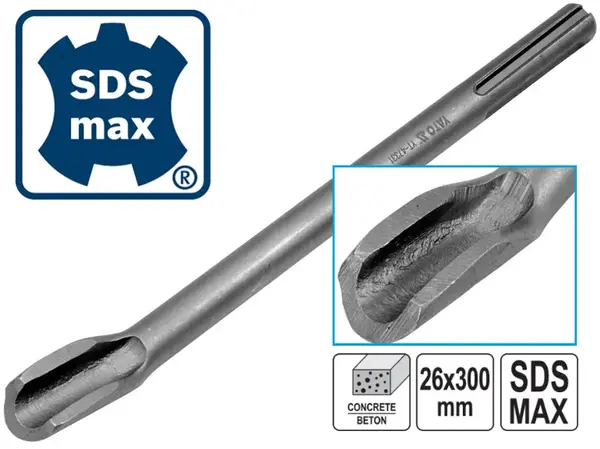 Канавочне зубило для перфоратора SDS-Max 300х26мм