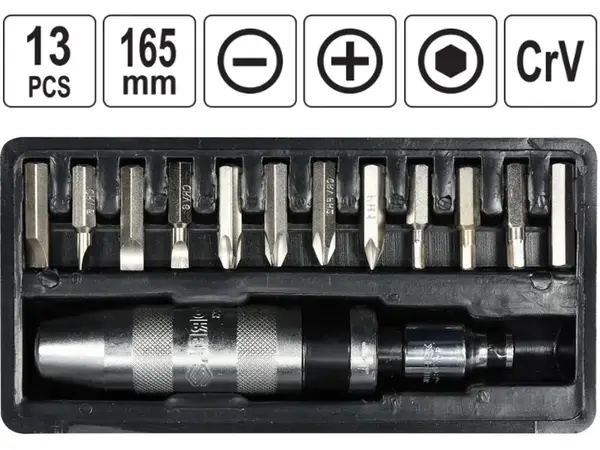 Ударна викрутка CrV 13шт 165мм