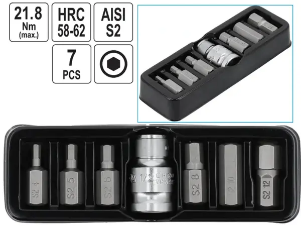Біти шестигранні S2 1/2'' HEX4-12