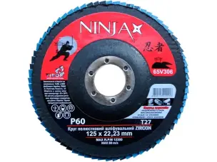 Пелюстковий цирконієвий диск на болгарку 125мм Р60 Ninja Zirconium