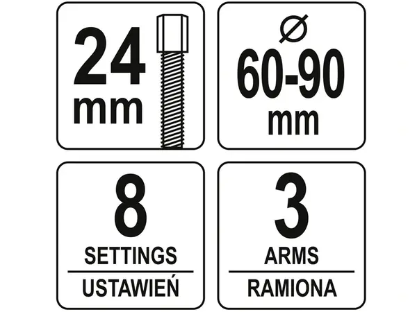 Съемник шкивов в ГРС двигателей авто Yato YT-06340