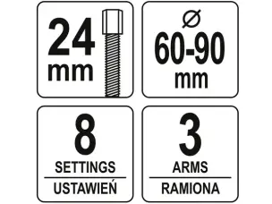 Съемник шкивов в ГРС двигателей авто Yato YT-06340