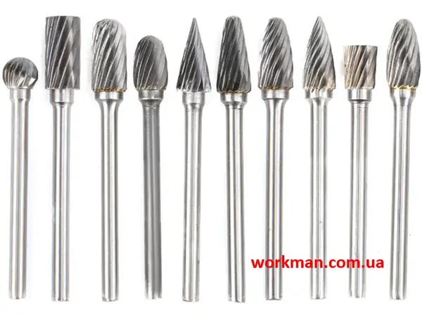 Набір борфрез по металу WorkMan Single Cut-3-12 (3 мм)