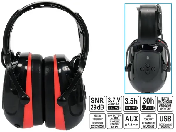 Наушники защитные с Bluetooth и гарнитурой SNR 29 дБ