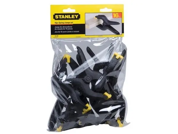 Набір пружинних затискачів Stanley 16 штук різних розмірів