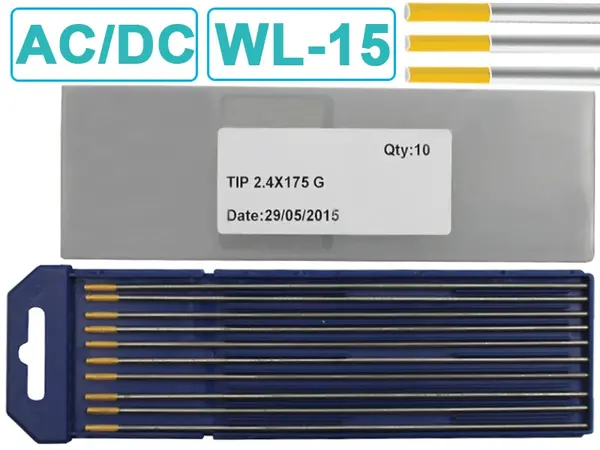 Вольфрамовий електрод WL-15 2.4 мм (золотий) універсальний AC/DC