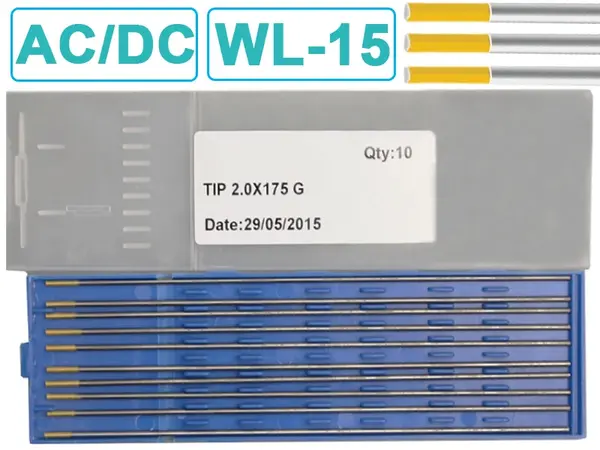 Вольфрамовый электрод WL-15 2.0 мм (золотой) универсальный AC/DC