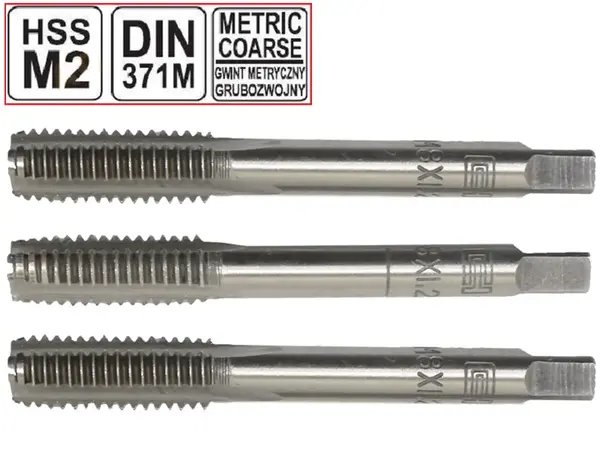 Метчики ручные комплектные HSS M2 М8х1.25мм