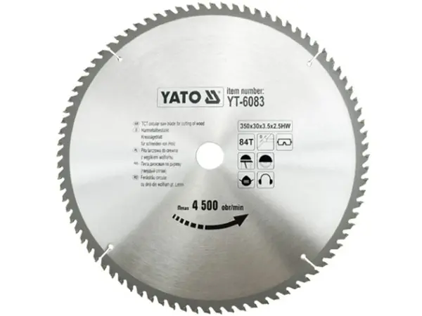 Циркулярний диск по дереву Yato 350х30х84зуба