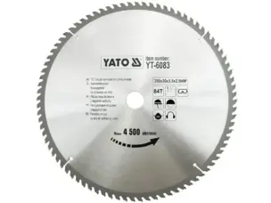 Циркулярний диск по дереву Yato 350х30х84зуба