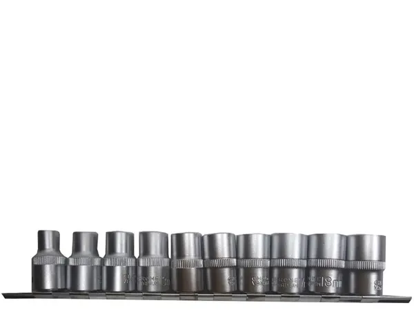Набір шестигранних головок 1/2" 8-19 мм на планці (10 од)