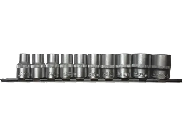 Набор головок шестигранных 1/2" 10-24 мм на планке (10 шт)