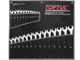 Набір комбінованих ключів у чохлі TopTul 26шт 6-32мм