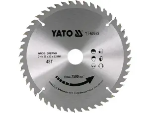 Пильний диск по дереву Yato 216х30х48зубов