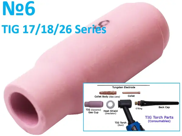 Сопло керамічне №6 (9.5 мм) для TIG пальників WP-17/18/26