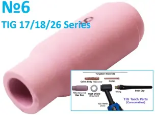 Сопло керамічне №6 (9.5 мм) для TIG пальників WP-17/18/26